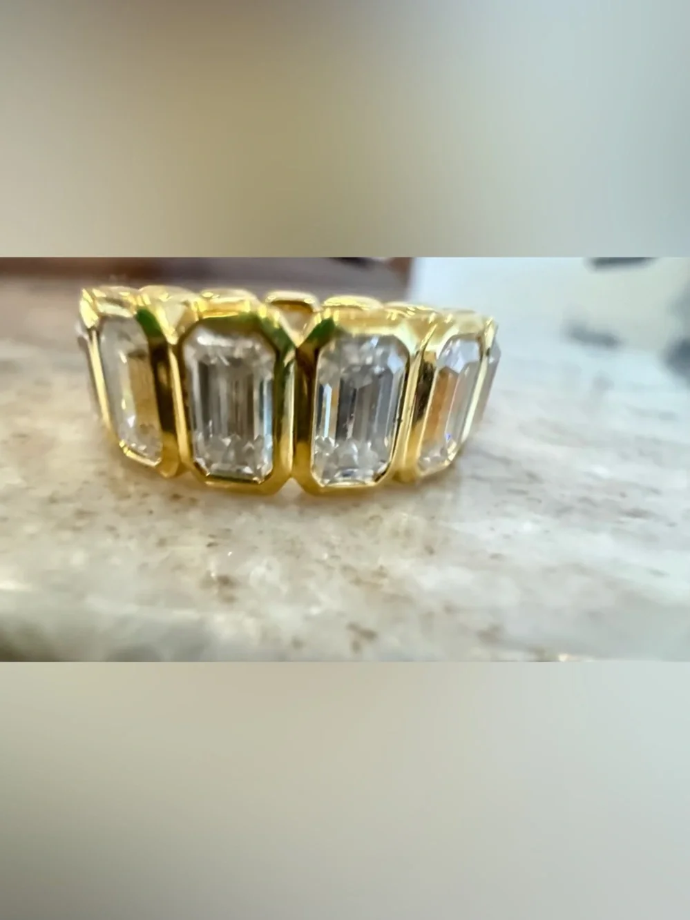 Dorsey EMERALD-CUT BEZEL ETERNITY BAND IN MOISSANITE